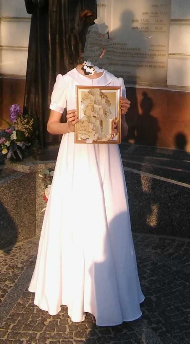 Alba śliczna suknia komunijna długość całkowita 130cm