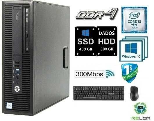Pç HP 600/800G2 6ªG.|i5.6500-3.2G|16G-DDr4|SSD512+HDD500|Wifi+BT|W11