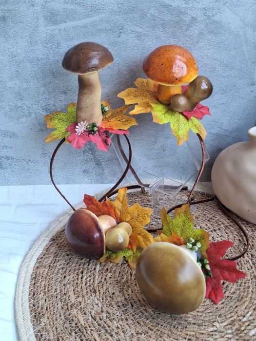 Обручі до осінніх свят, яблуко, персик, кабачок, диня, грибочок, квасо