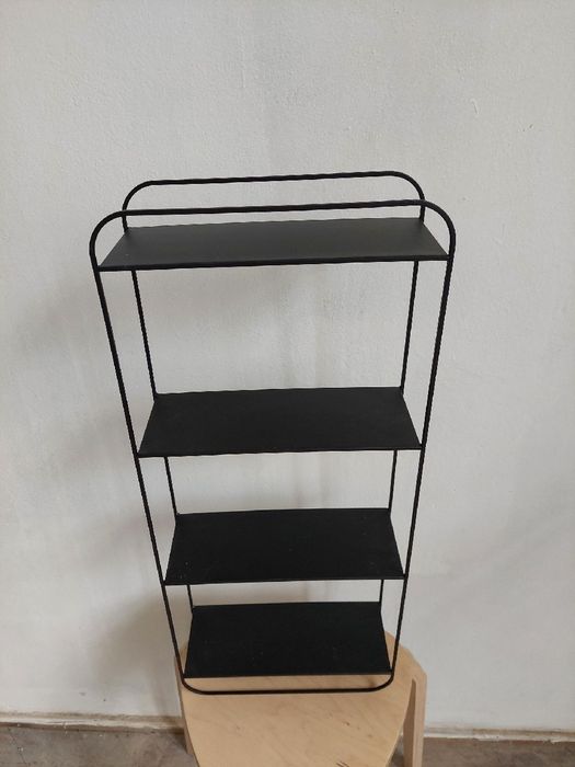 Półka metalowa loft czarna do łazienki na kosmetyki 29x70x12,5cm