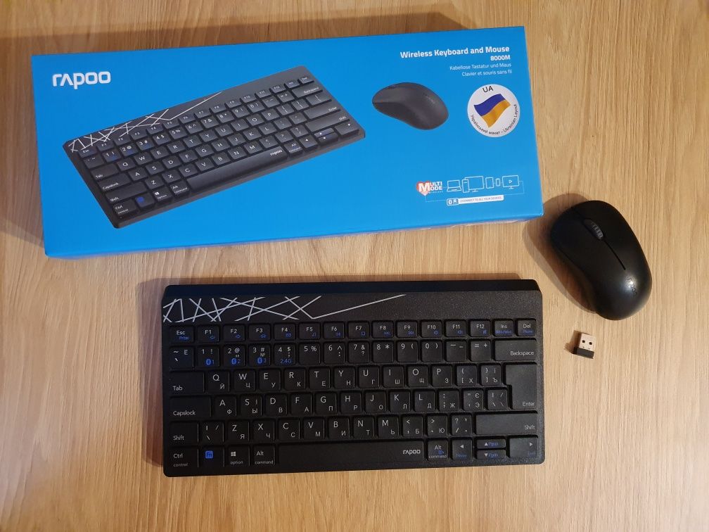 Клавіатура + миша бездротова Rapoo 8000M Wireless Black