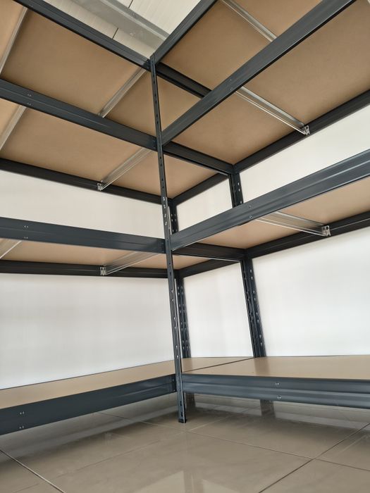 Regał Magazynowy, Zatrzaskowy Nit-Klick 180x180x60 cm 4P/400 kg Grafit