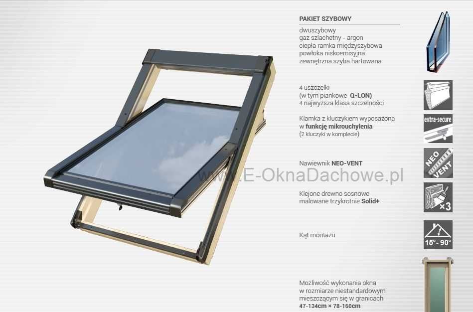 Zestaw 2 dużych okien dachowych 114x118
