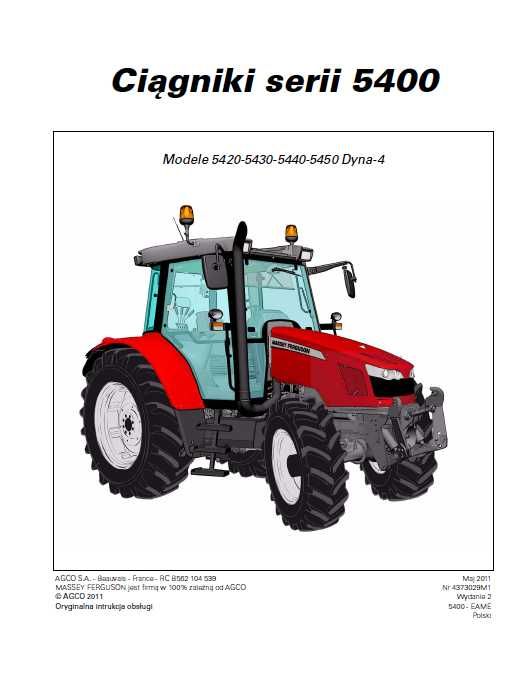Instrukcja obsługi MASSEY FERGUSON 5420 - 5450 MF seria 5400 DYNA-4