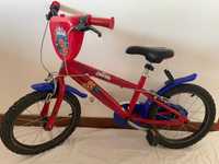 Bicicleta de Menino Spiderman 16" com rodinhas