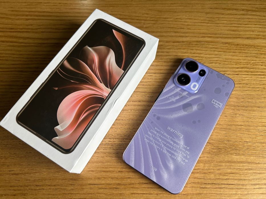 Reno 13 Pro z aparatem 108MP+Szkło Hartowane+Silikonowe Etui Fioletowy