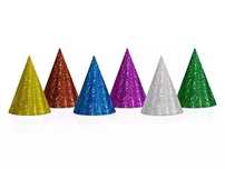 Czapeczki holograficzne 16cm 20szt. PartyDeco