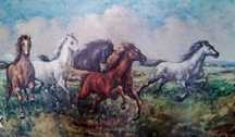 Quadro com moldura dourada