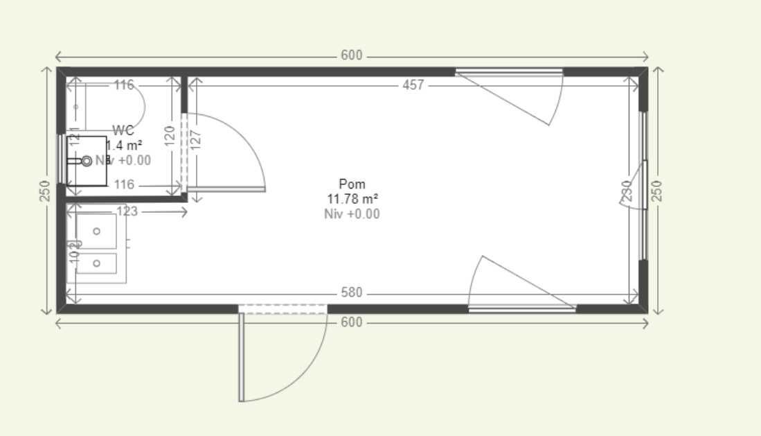 Kontener stróżówka portiernia z WC 6x2,5m