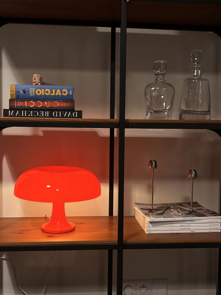 Duża lampa stołowa led grzybek pomarańczowa lub biała