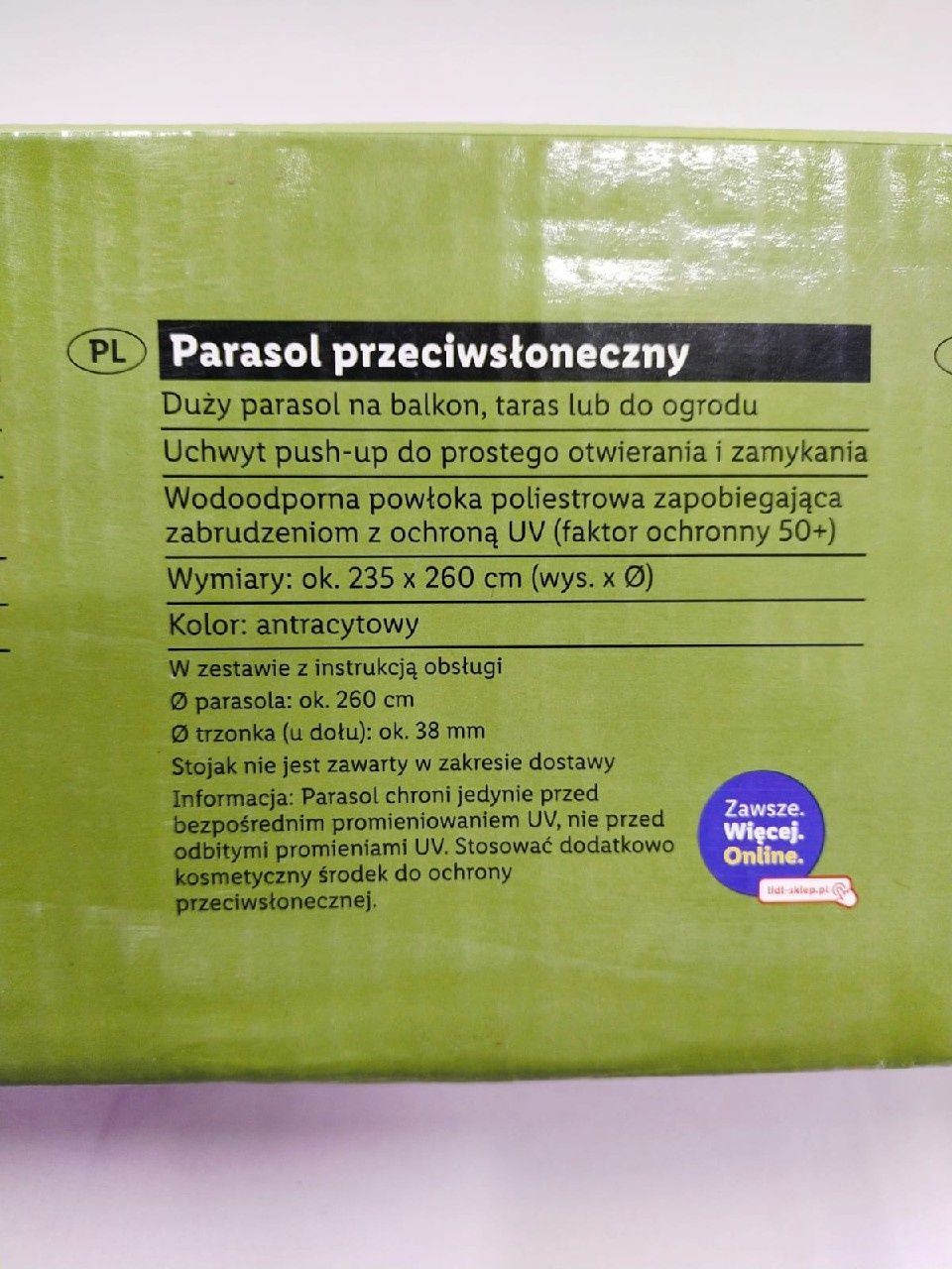 Parasol przeciwsłoneczny ogrodowy