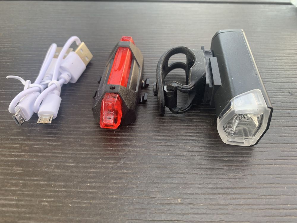 Lampki rowerowe przód plus tył USB led