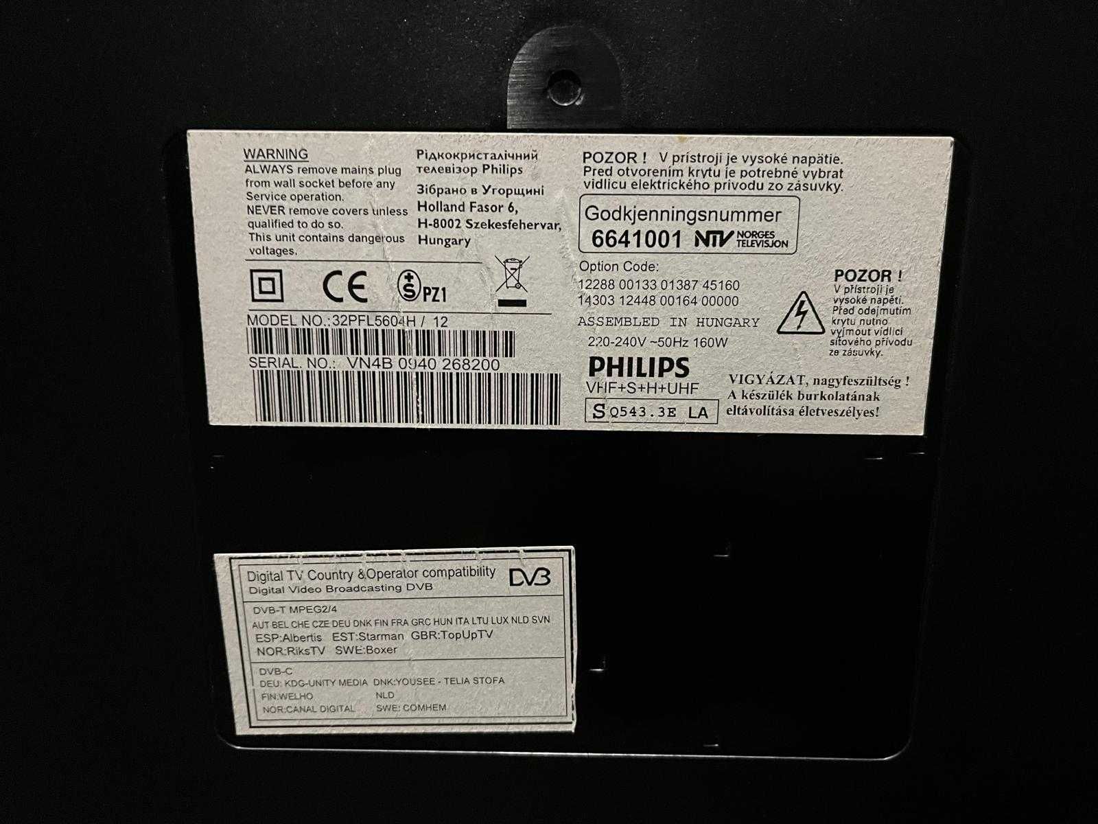 TV Philips 32" 32PFL5604H avariada