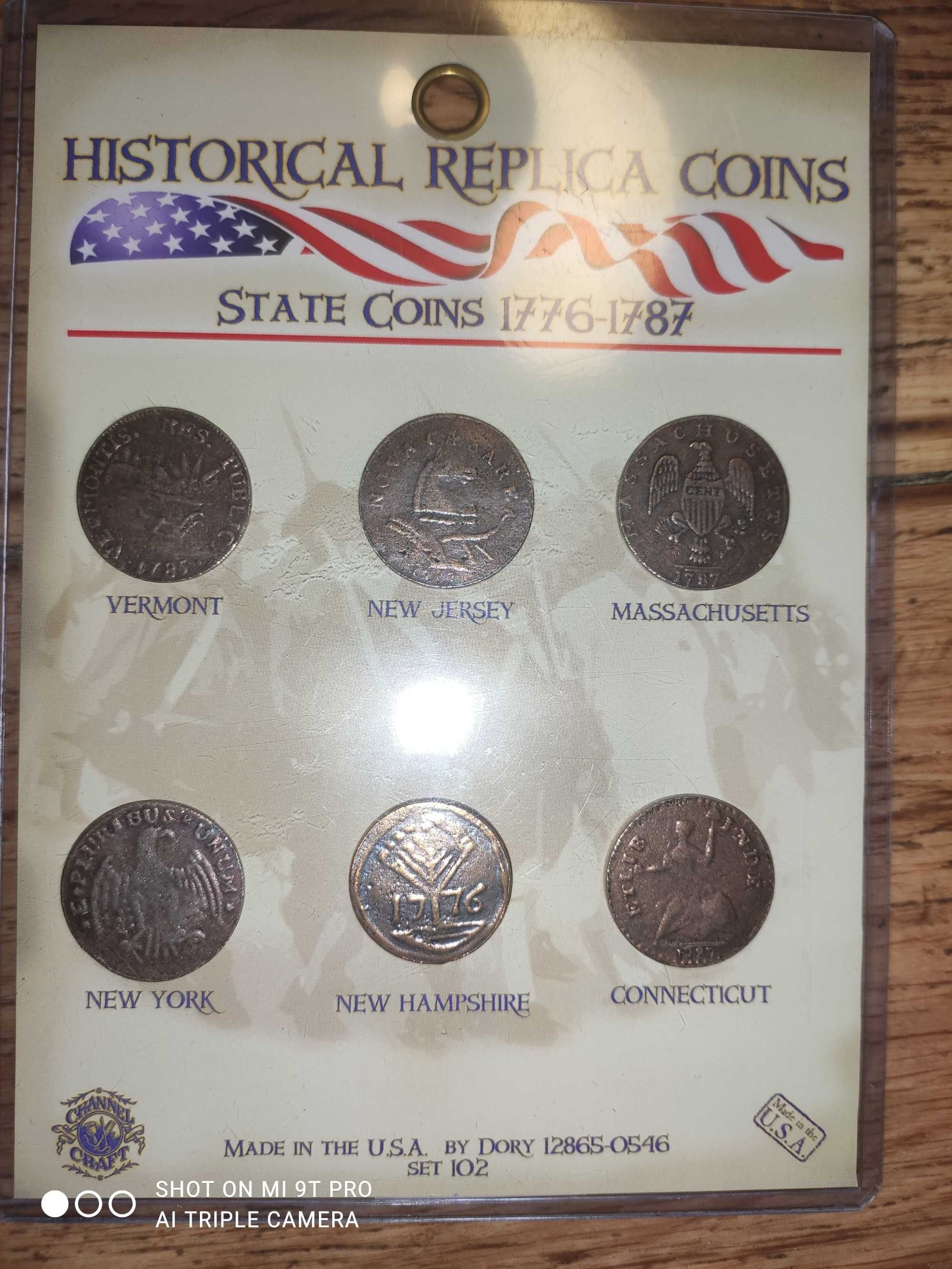 история США в 6 монетах штатов буклет 1767-1787