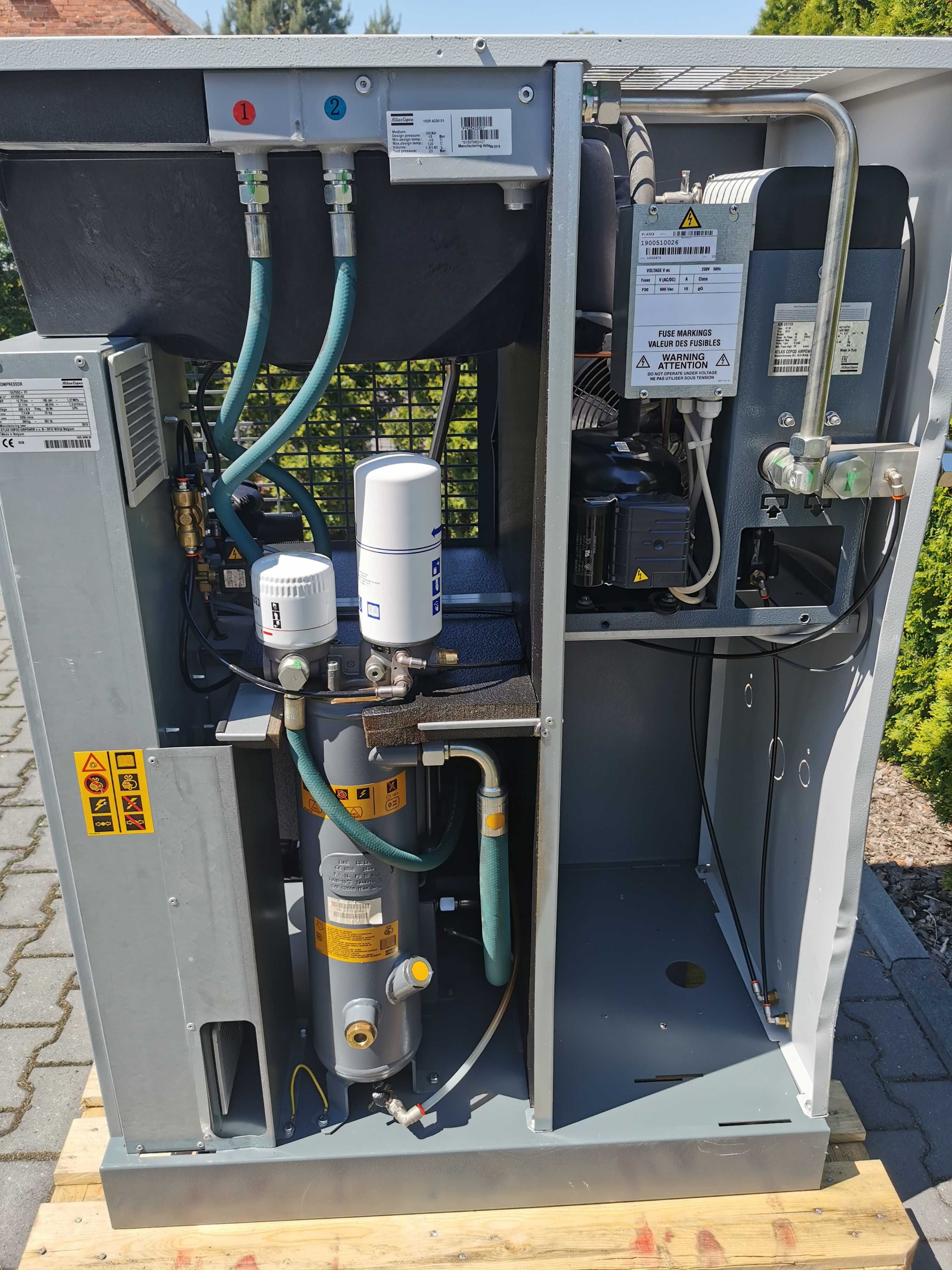 2015r 7.5kw FALOWNIK Sprężarka śrubowa ATLAS COPCO +osuszacz 1300L/M
