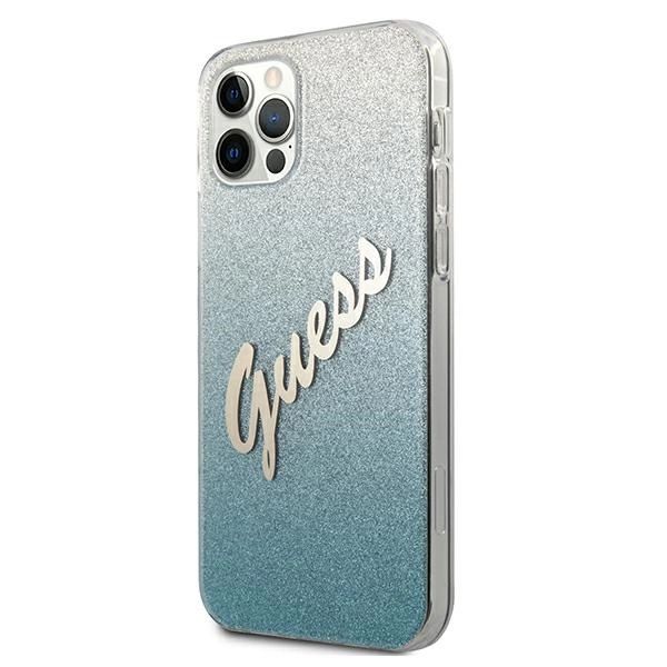Etui Guess Glitter Gradient Script Na Iphone 12 Pro Max - Niebieskie