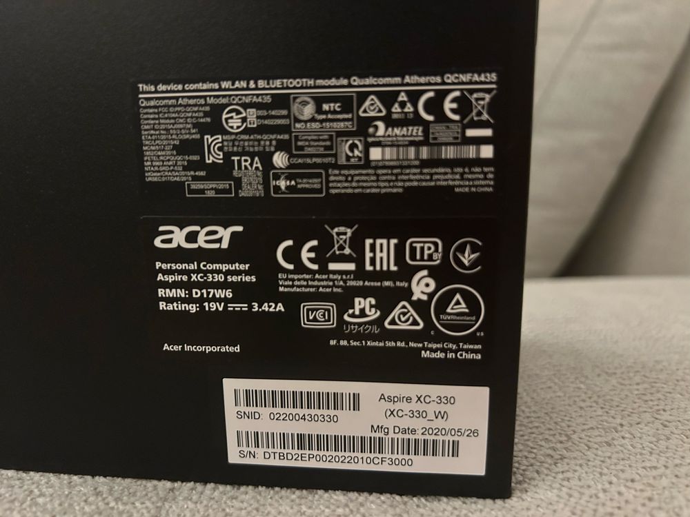 NOWY Komputer Acer Aspire XC-330 A4-9120e 4GB RAM 256GB Dysk SSD