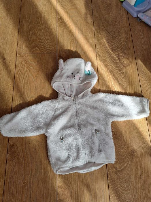 Bluza polarkowa dla niemowlaka dziewczynki biała rozmiar 68