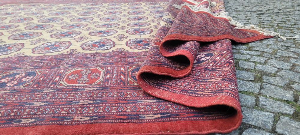 -70% lśniący dywan Buchara ręcznie tkany Pakistan 255/350cm.CENA!