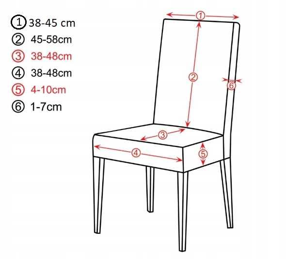 Pokrowce na krzesła czarne elastyczne welur 6 szt komplet