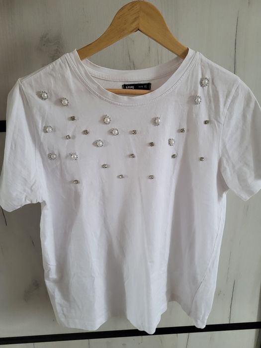 Ozdobny t-shirt Sinsay XS