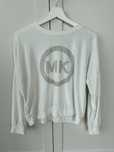 Komplet dresowy dres spodnie bluza MK bialy z cyrkoniami rozmiar M 38