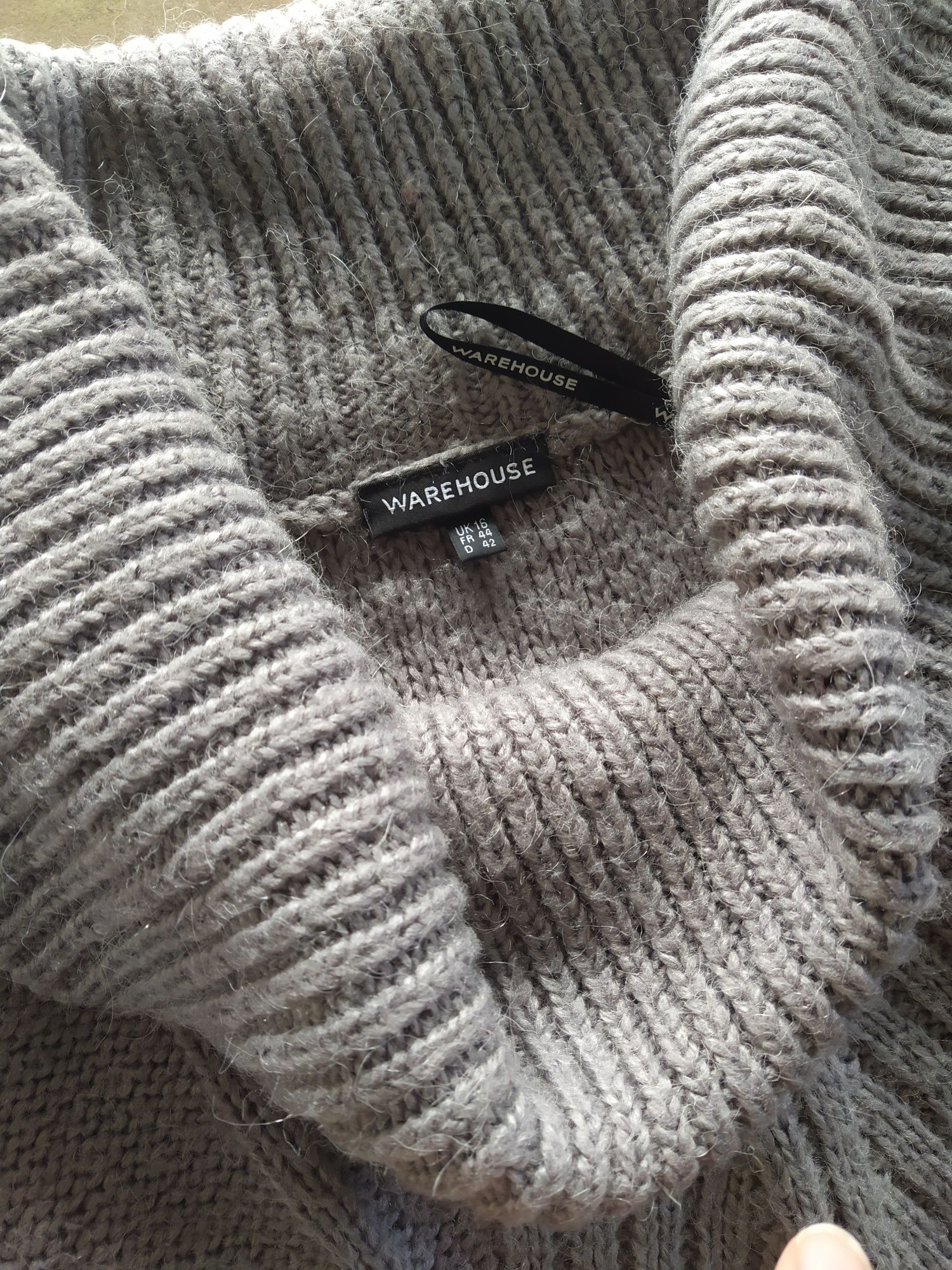 Gruby sweter oversize alpaka wełna szeroki golf xxL tunika sukienka