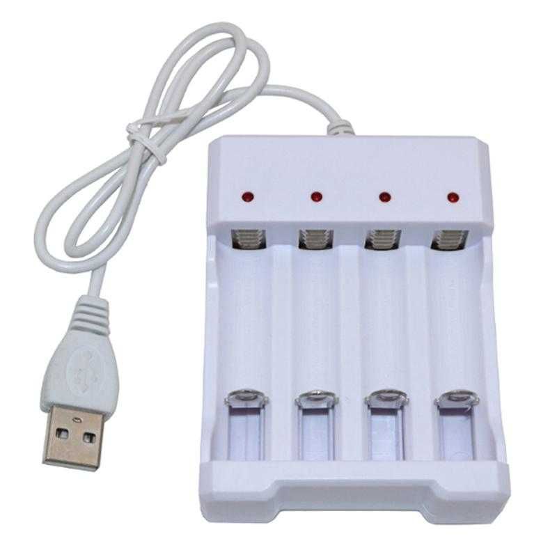 Зарядний USB для 4 акумуляторних батарей АА або ААА (універсальна)