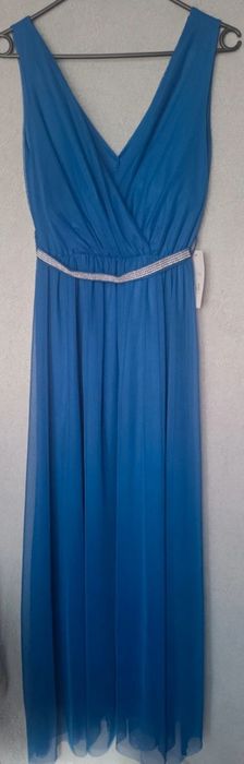Sukienka damska niebieska długa S/M
