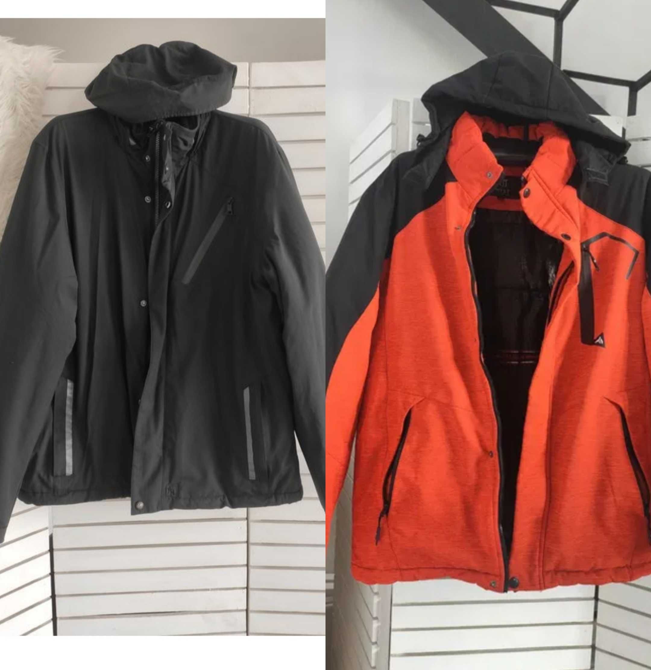 куртка чоловіча 52 54 xl помаранчева з капюшоном чорна зимова весняна