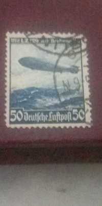Znaczek pocztowy  zepelin niemcy rzadki