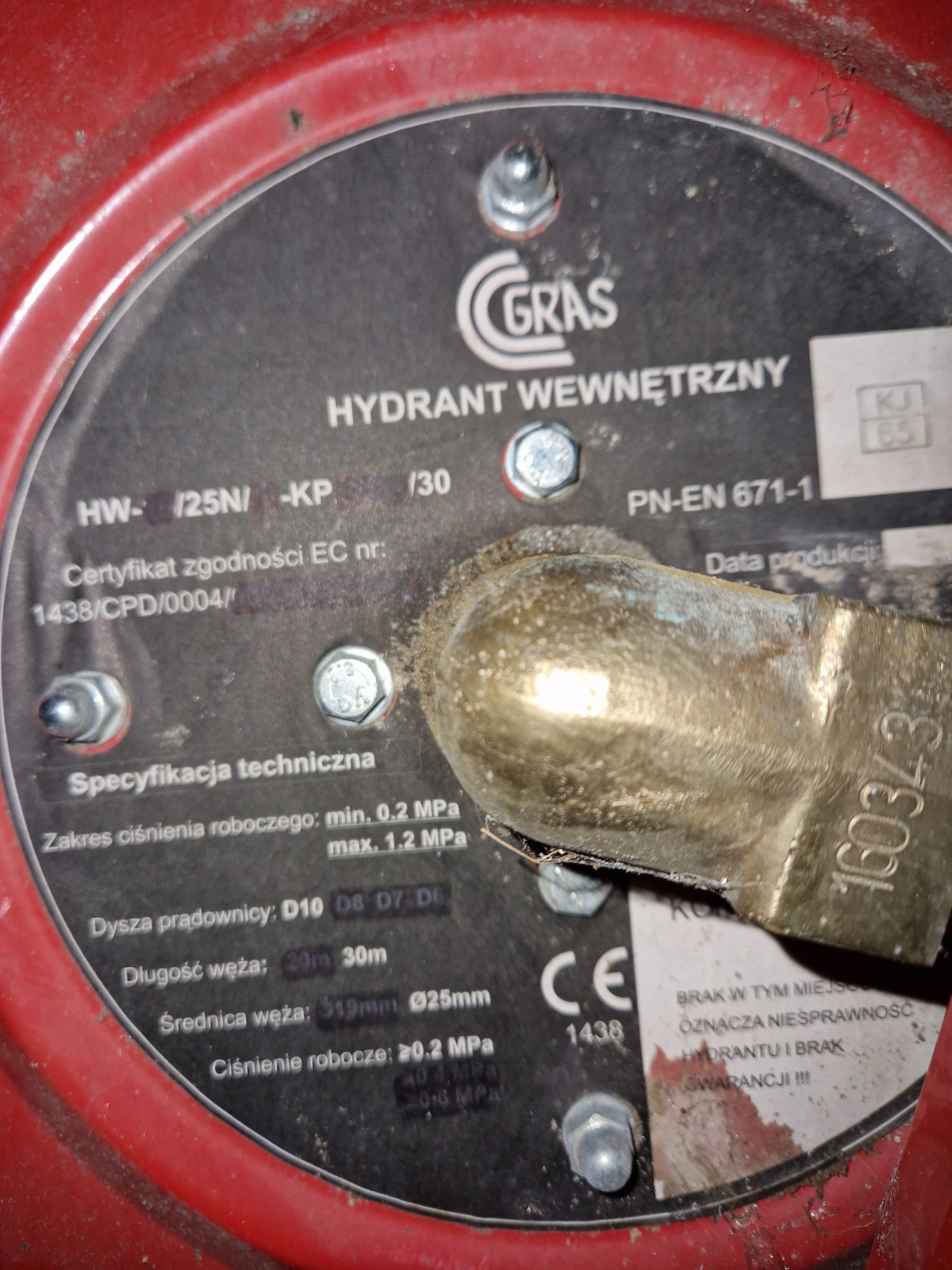Hydrant wewnetrzny waz posiadam 1 szt.