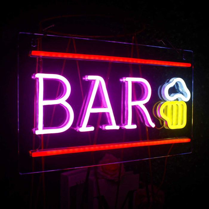 Painel/Sinal/Letreiro Néon Led Decorativo - BAR- Decoração Néon LED
