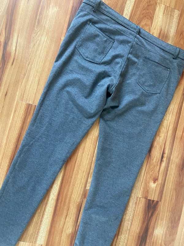 46 48 +size xxl skinny szare spodnie rurki materiałowe