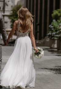 Весільна сукня з шифону та корсету ручної роботи