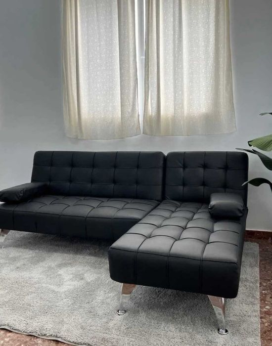 Sofá cama cinza chaise longue NOVO!