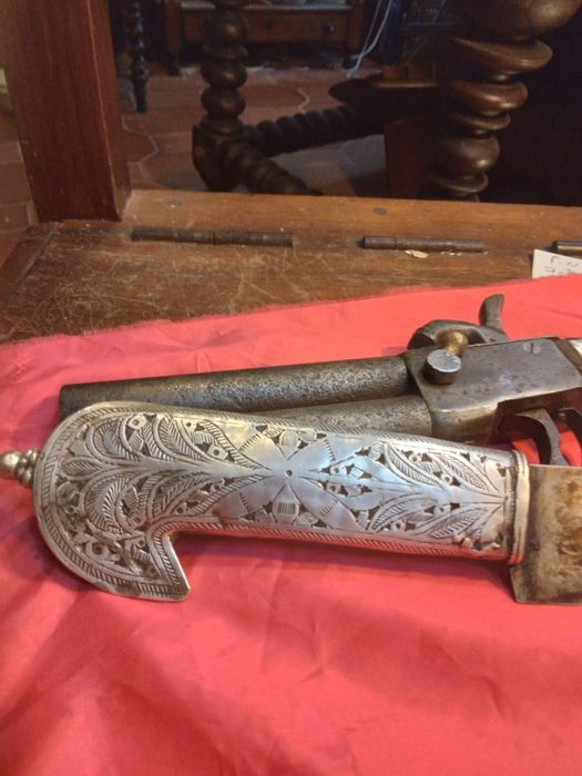 Faca antiga de colecção  em prata e aço