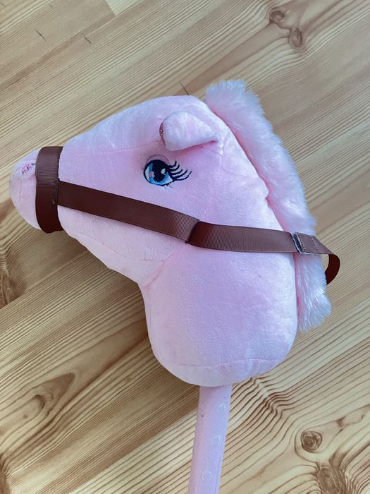 Głowa konia na kiju Hobby horse różowy