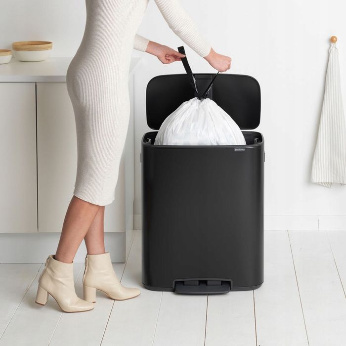 kosz na śmieci stal nierdzewna brabantia 60l czarny