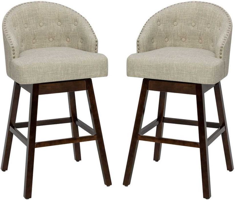 Hokery Costway buk ciemny 105 cm tkanina premium zestaw 2szt