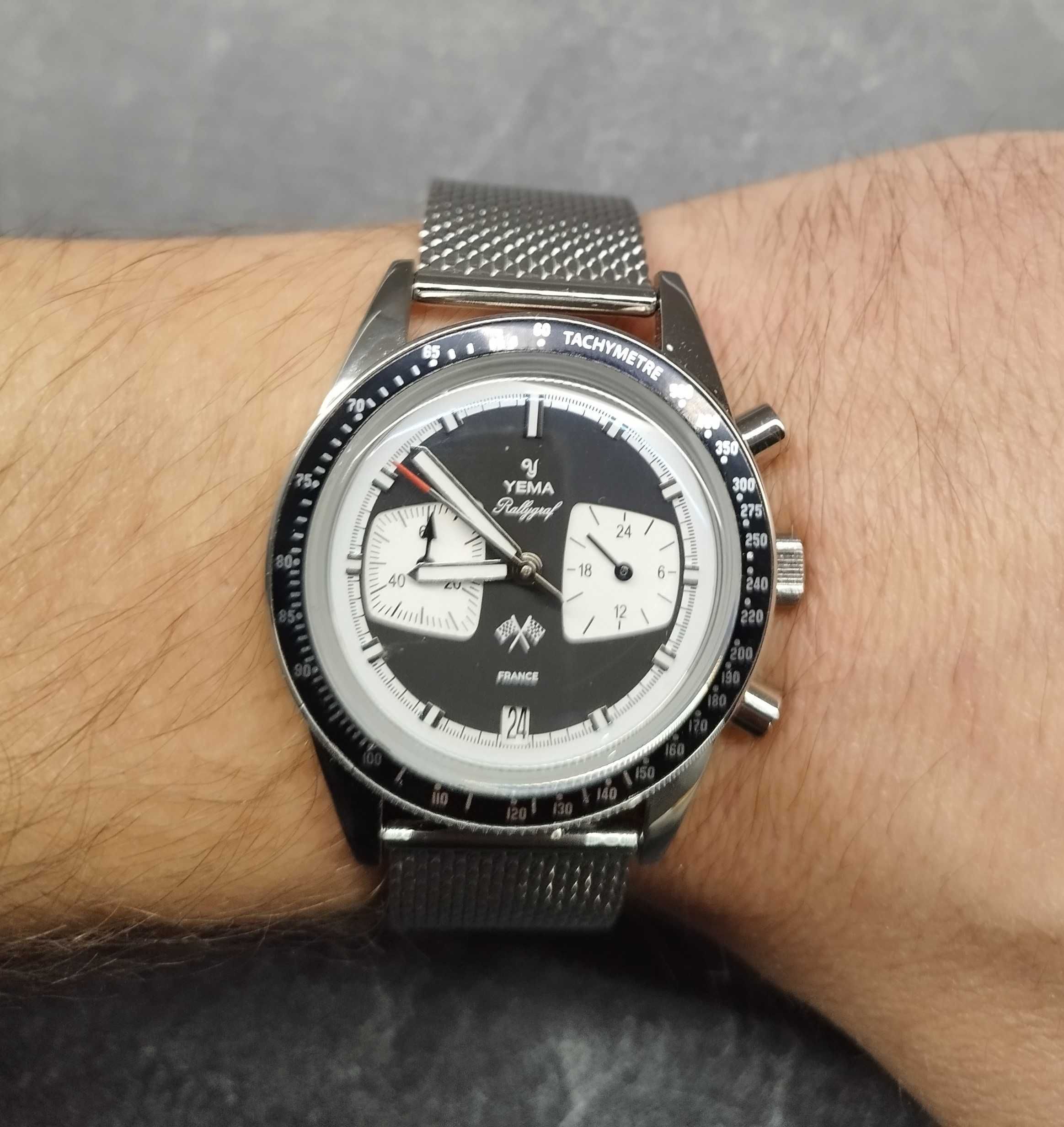 Zegarek męski Yema YMHF1580-AM rajdowy panda super stan francja