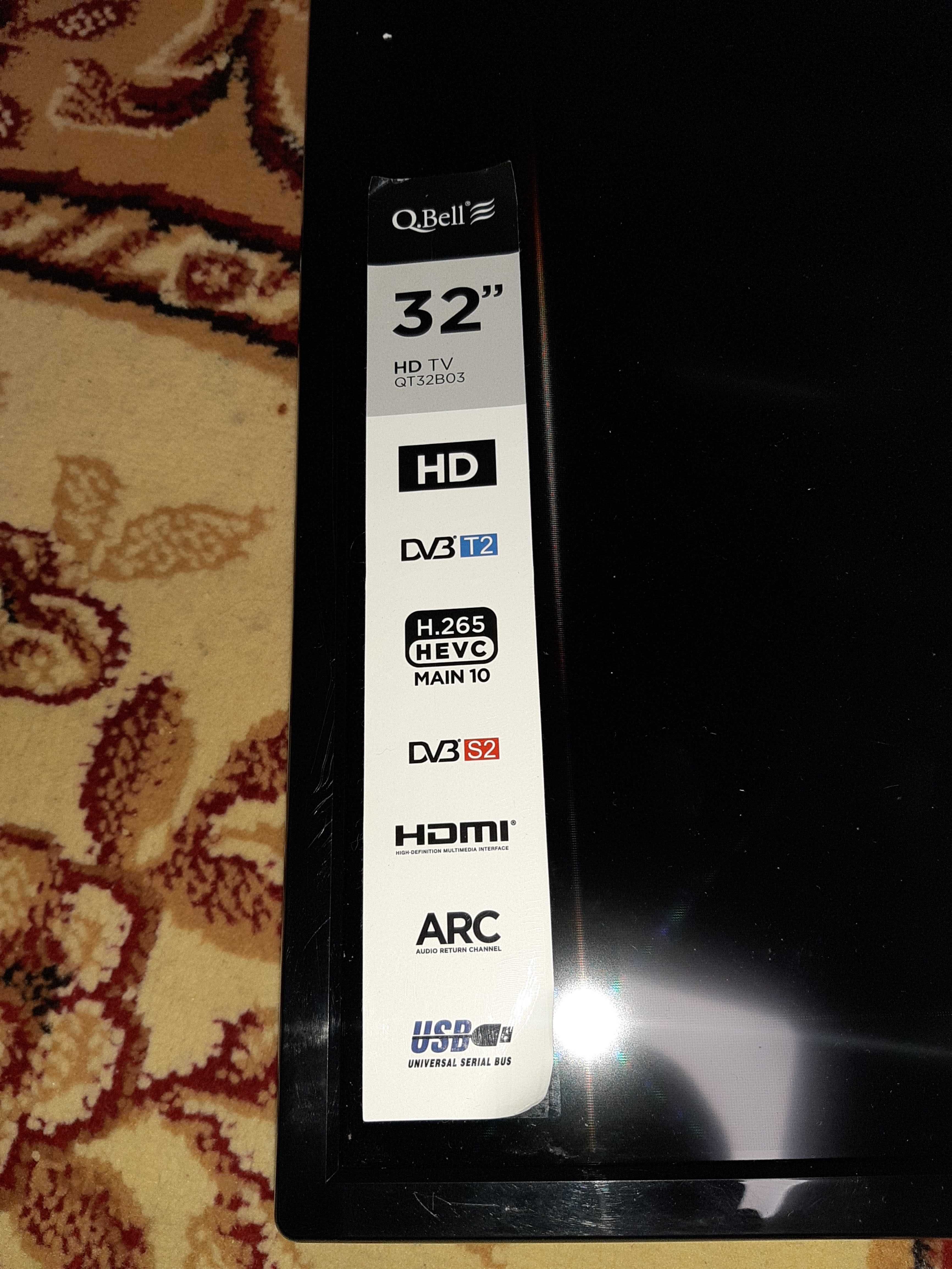 Телевизор Q.Bell QT32B03 32” HD READY DVB-T2/S2 HEVC MAIN 10