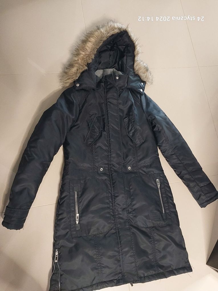 Kurtka zimowa parka czarna XS Cropp