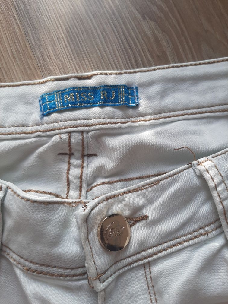 vintage białe spodnie biodrówki biel straight prosta nogawka miss rj p