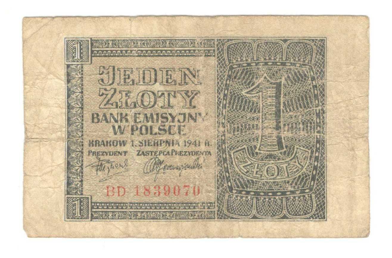 Stare polskie banknoty 50 20 5 1 zł okupacyjne 1940 rok 1941