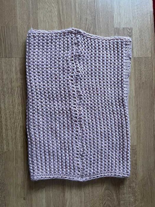 Różowy komin Preska warkoczowy splot wełna