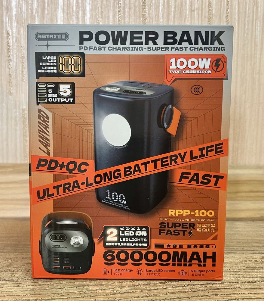 Power bank 100W. Очень быстрая зарядка! Ноутбук и телефон. Оригинал!