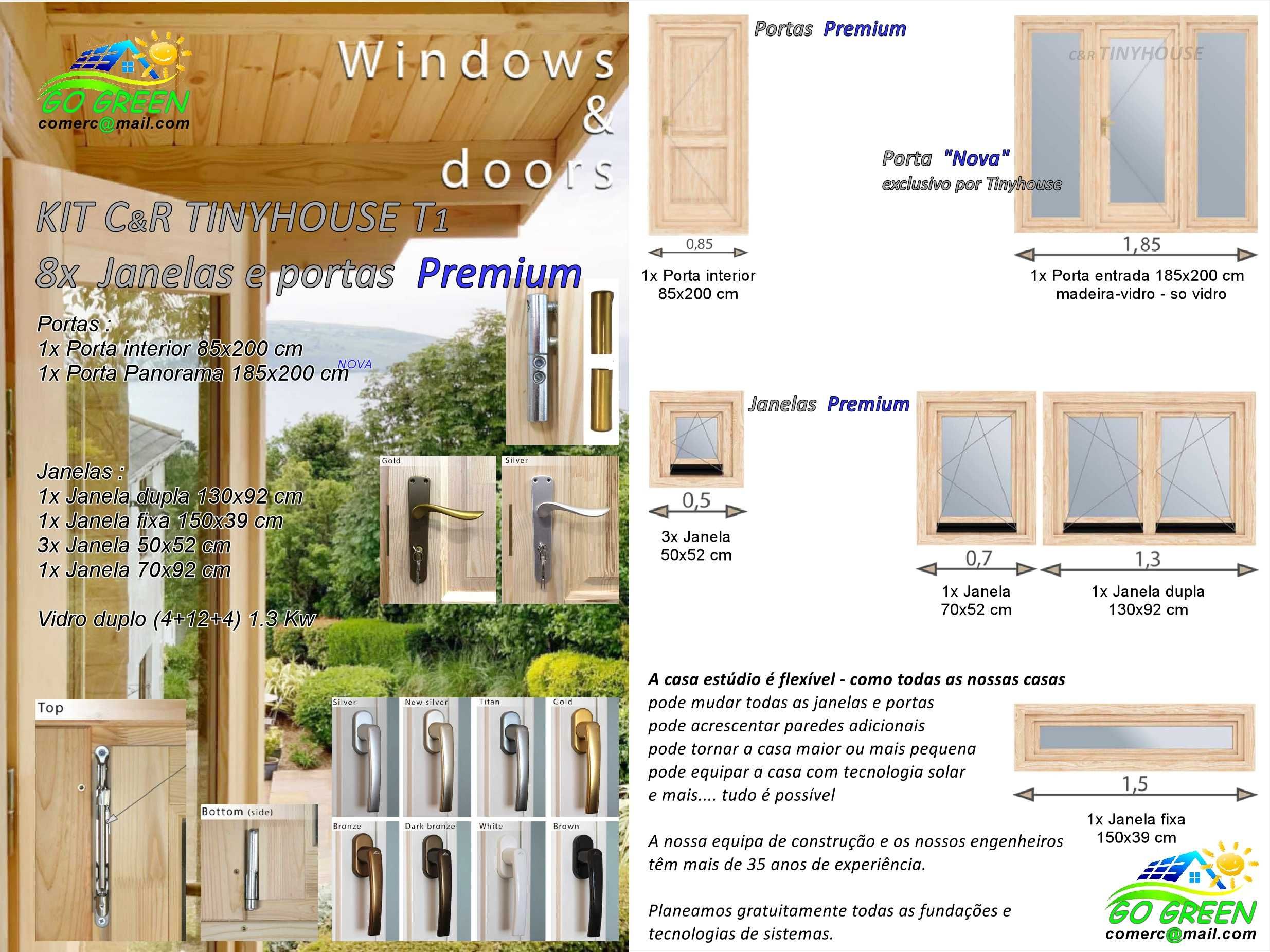 TINY HOUSE C&R Modelo 1 T1 30m² Mezanino PV Solar KIT  Casa de madeira