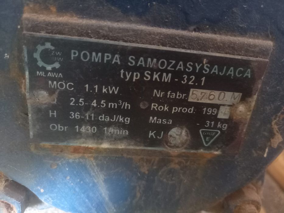 Pompa hydroforowa samozasysająca, hydrofor SKM - 32.1 1.1 kW 230