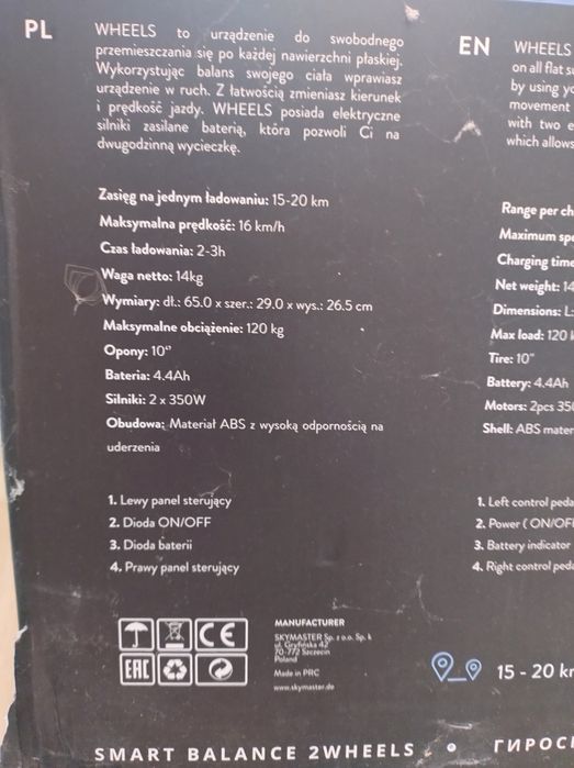 Deska Hoverboard Skymaster Wheels 10''